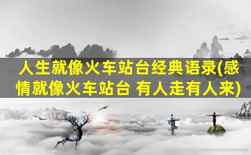 人生就像火车站台经典语录(感情就像火车站台 有人走有人来)